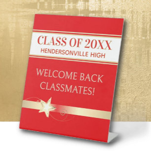 Party! Class Reunion Welcome back Pedestal Sign
