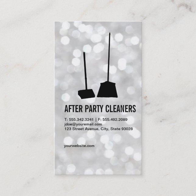 Party Cleaners / Bokeh Business Card (Front)