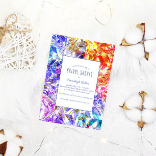 Party Color Diamond Crystal Bridal Shower Invitation