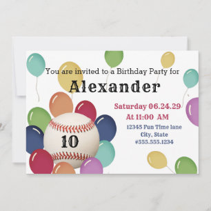 Party Colourful Balloon Baseball Sports Birthday