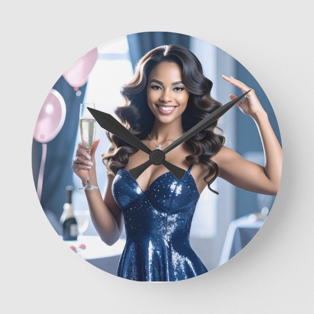 Party Congratulations  Round Clock (Front)