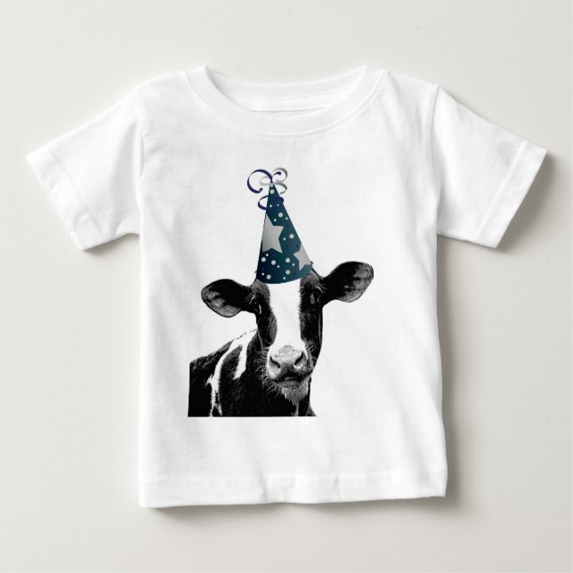 Party Cow -  Dairy Style Celebration Baby T-Shirt (Front)