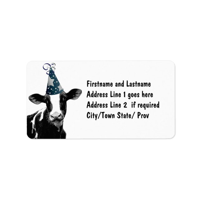 Party Cow -  Dairy Style Celebration Label (Front)