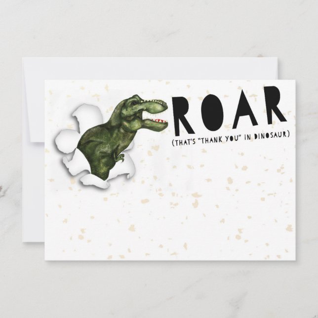 Party Crasher Dinosaur Thank You Notes (Front)