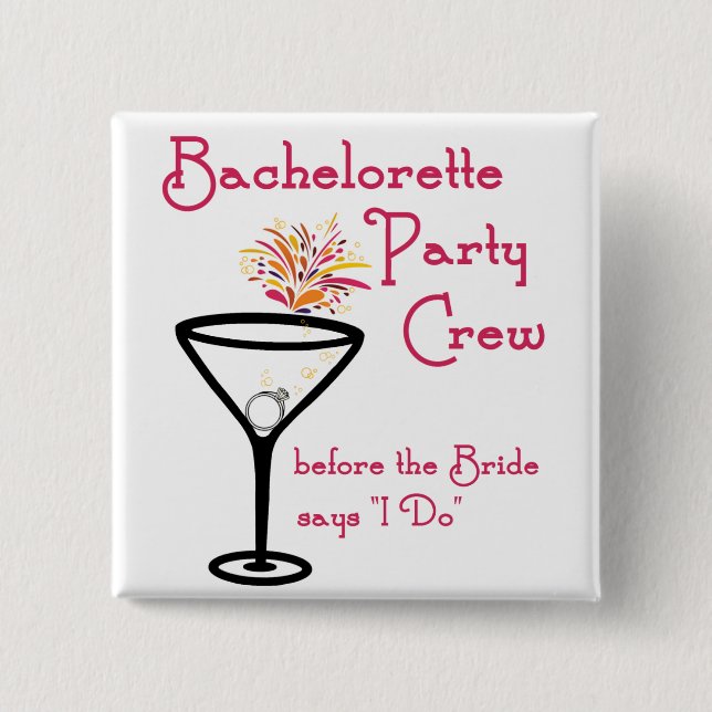 Party Crew 15 Cm Square Badge (Front)