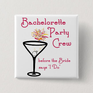 Party Crew 15 Cm Square Badge