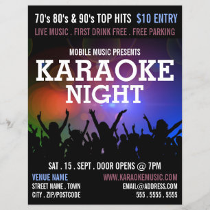 Party Crowd, Karaoke Event Advertising Flyer