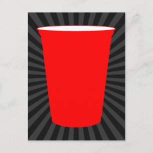 party cup invitation postcard