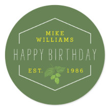 Party Cup Sticker, Hops Label, favour label