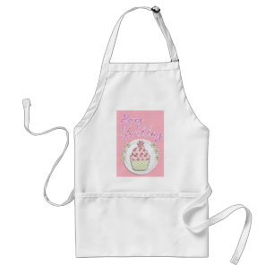Party Cupcake Pink Happy Birthday Standard Apron