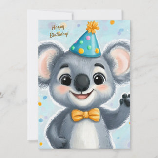 Party Cute Animal Birthday Invitation Koala
