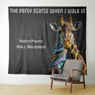 Party Decor Fun Photo Giraffe Backdrop Tapestry