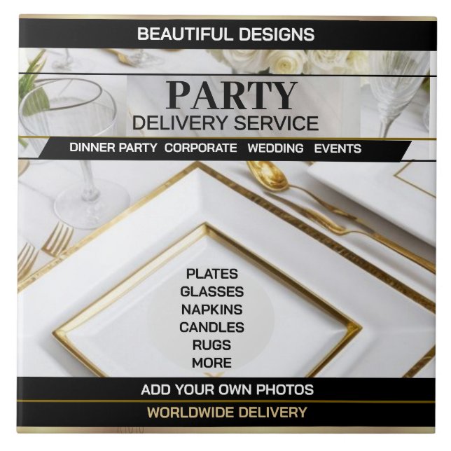 Party Delivery Service - Ceramic Tile (Front)