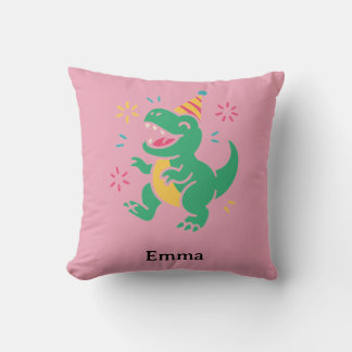 Party Dino Roar – Cute Birthday T-Shirt Design for Cushion