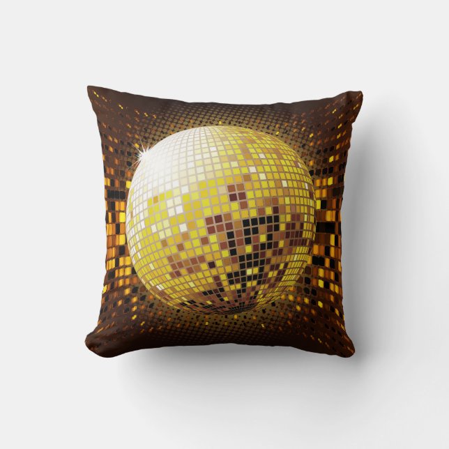 Party Disco: Vintage Glowing Lights. Cushion (Front)