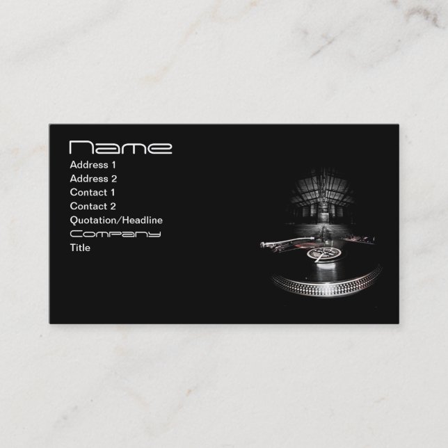 Party DJ business card with social icons (Front)