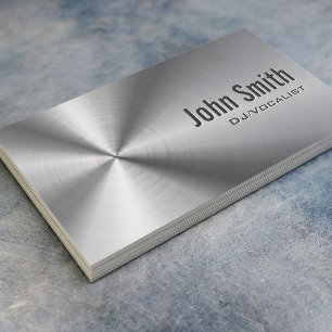 Party DJ Cool Stainless Steel Metal Business Card
