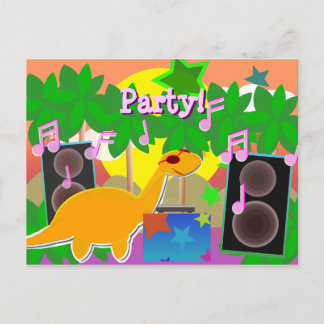 Party DJ Dinosaur Postcard