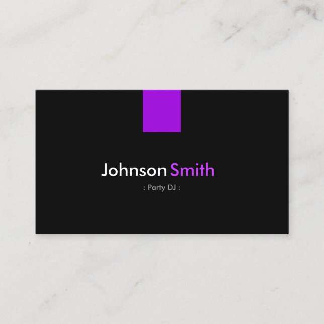 Party DJ - Modern Purple Violet Business Card (Front)