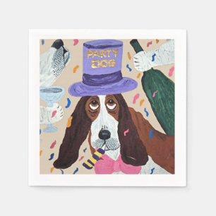 Party Dog Basset Hound Napkin