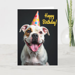 Party Dog Grin Birthday Card