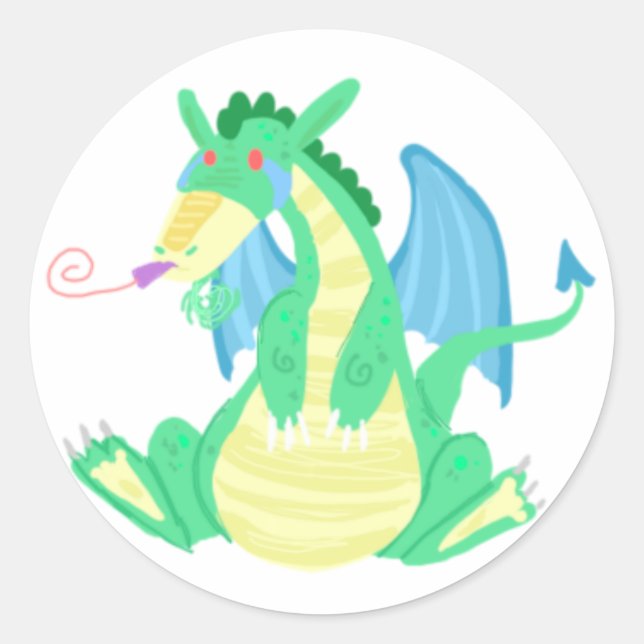 Party Dragon Classic Round Sticker (Front)