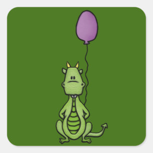 Party Dragon Square Sticker