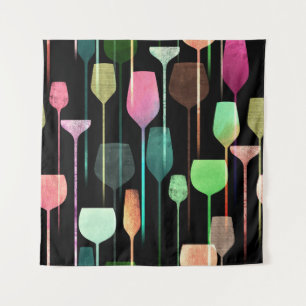 Party Drinks: Collage Art Tapestry