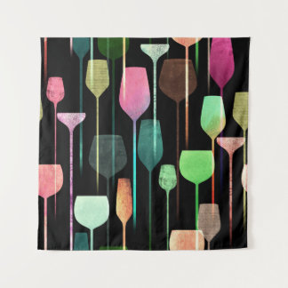 Party Drinks: Collage Art Tapestry