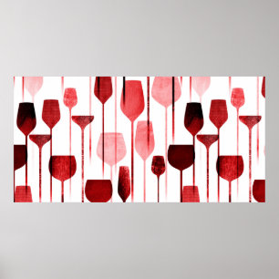 Party drinks seamless pattern poster