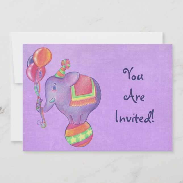Party Elephant Invitation (Front)