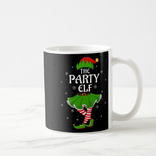 Party Elf Christmas Family Girls Women Elf Squad X Coffee Mug (Right)
