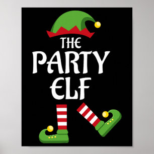 Party Elf Family Matching Group Christmas Dancing Poster