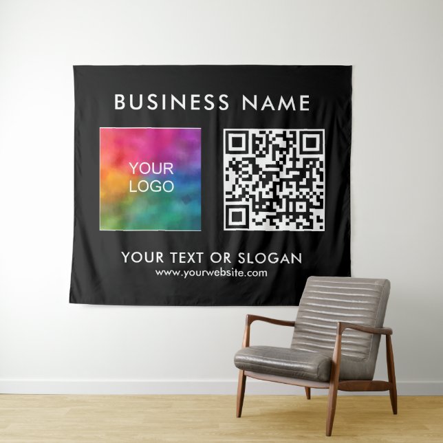 Party Event Seminar Logo QR Code Large Backdrop Tapestry (In Situ (Horizontal))