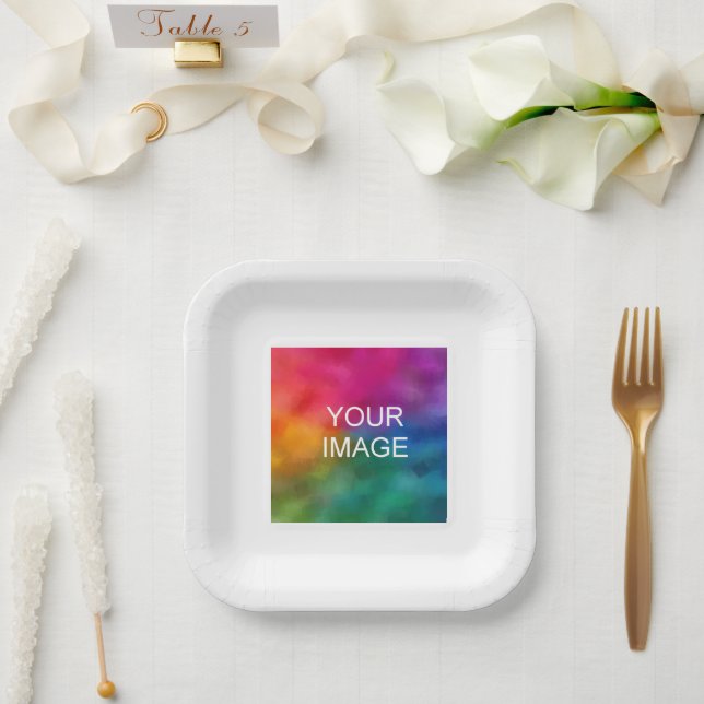 Party Event Simple Template Create Your Own Paper Plate (Wedding)