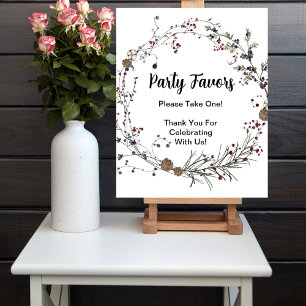 Party Favour baby shower winterberry wildflowers Poster