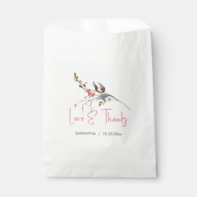 Party Favour Bags Rustic Bridal Shower (Front)