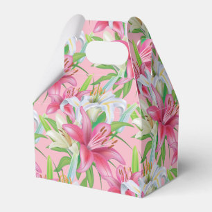 Party Favour Box-Pink Lilies Favour Box