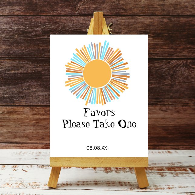 Party Favour Sign Boho Sun Here Comes The Sun (Creator Uploaded)
