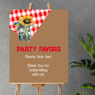 Party Favour Take One BBQ Baby Shower Red Plaid Poster