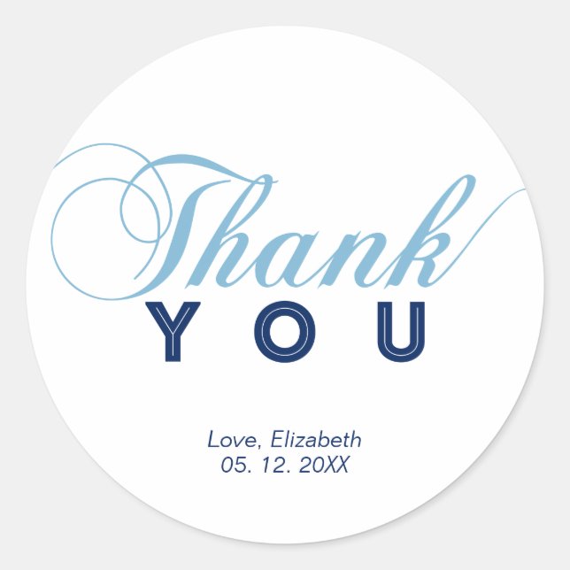 Party Favour Thank you Sticker, Baby Shower Classic Round Sticker (Front)
