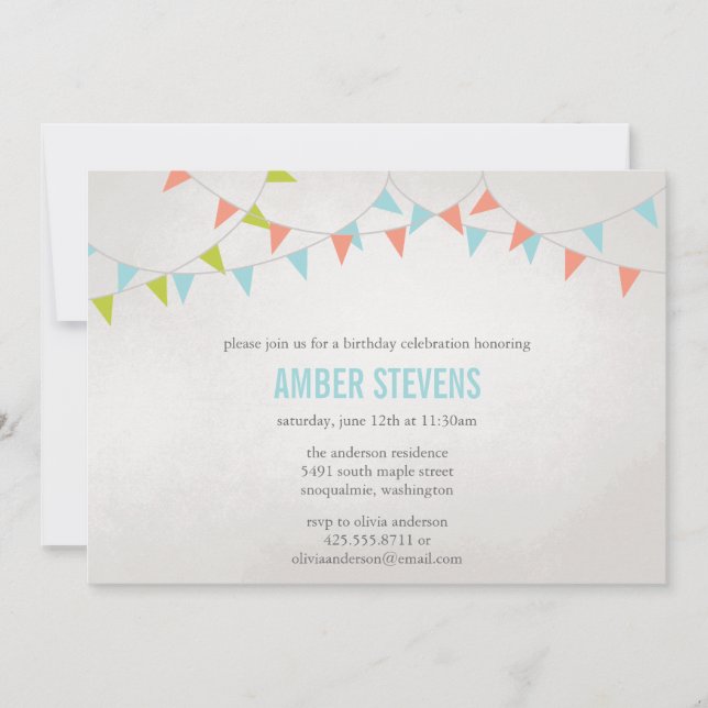 Party Flags Shower/Party Invitation (Front)