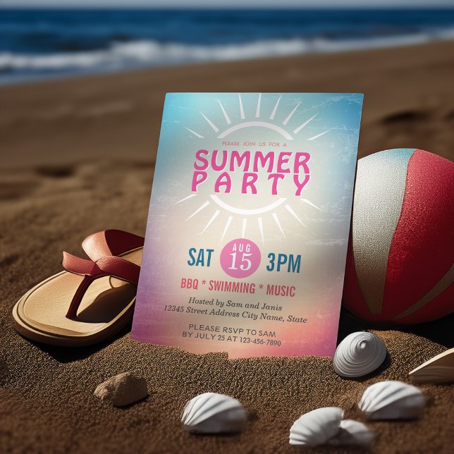 Party for Summer / Beach / Pool / Summer Wedding Invitation (Creator Uploaded)