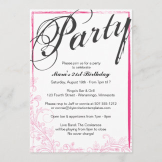 Party Forever (Pink) Invitation