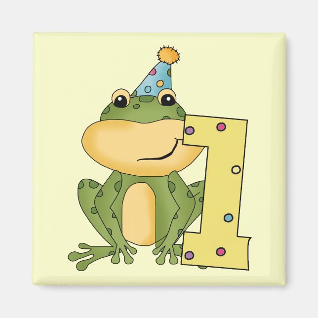 Party Frog 1st Birthday T-shirts and Gifts Magnet (Front)