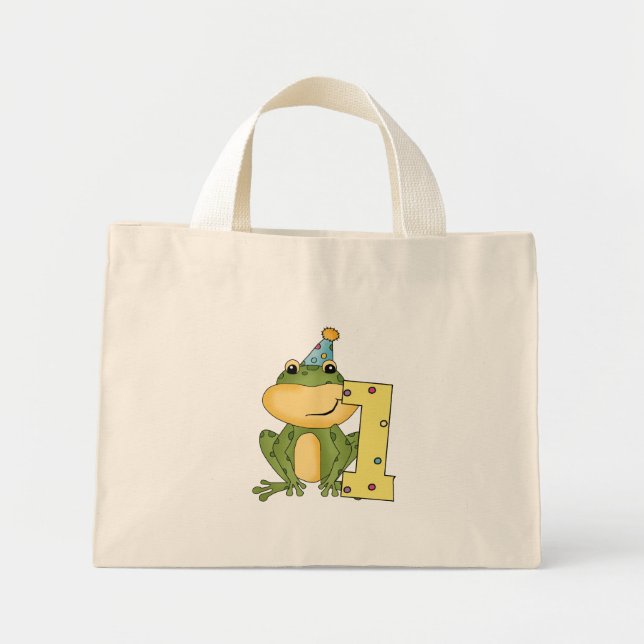 Party Frog 1st Birthday T-shirts and Gifts Mini Tote Bag (Front)