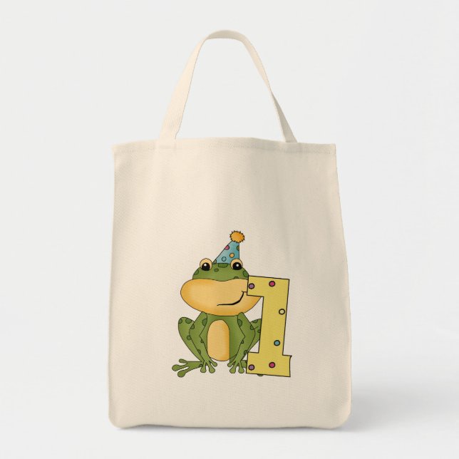Party Frog 1st Birthday T-shirts and Gifts Tote Bag (Front)