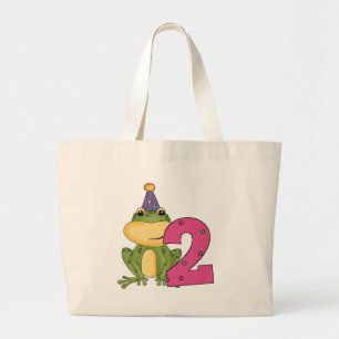 Party Frog 2nd Birthday T-shirts and Gifts Large Tote Bag