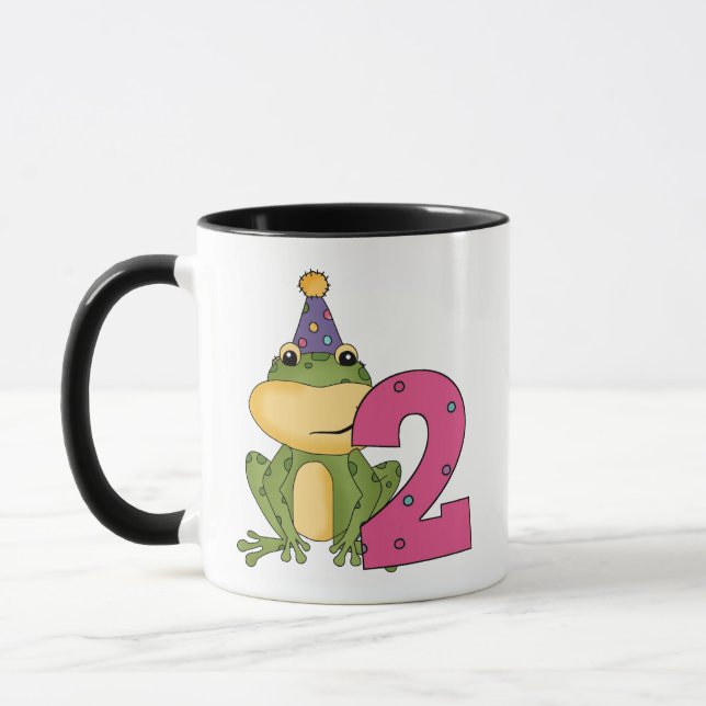 Party Frog 2nd Birthday T-shirts and Gifts Mug (Left)