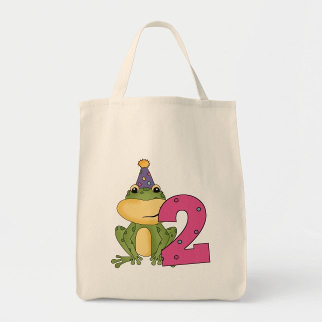 Party Frog 2nd Birthday T-shirts and Gifts Tote Bag (Front)